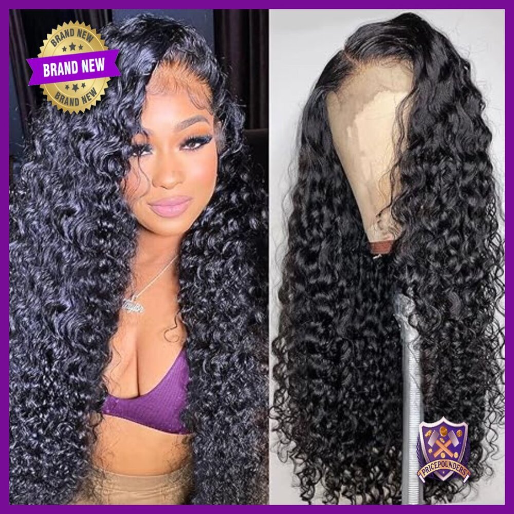 Deep Wave Lace Front Wig 180% Density 4x4 Closure Human Hair Glueless